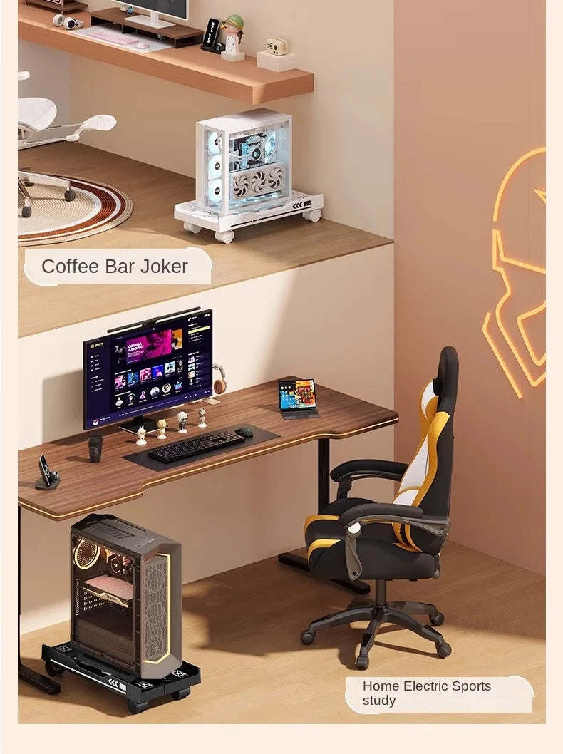 Adjustable CPU Stand with Wheels | Mobile PC Tower Desktop Floor Stand | Afrocentric