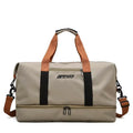 Expandable Large-Capacity Travel & Gym Bag | Weekender Duffel | Unisex Khaki | Afrocentric