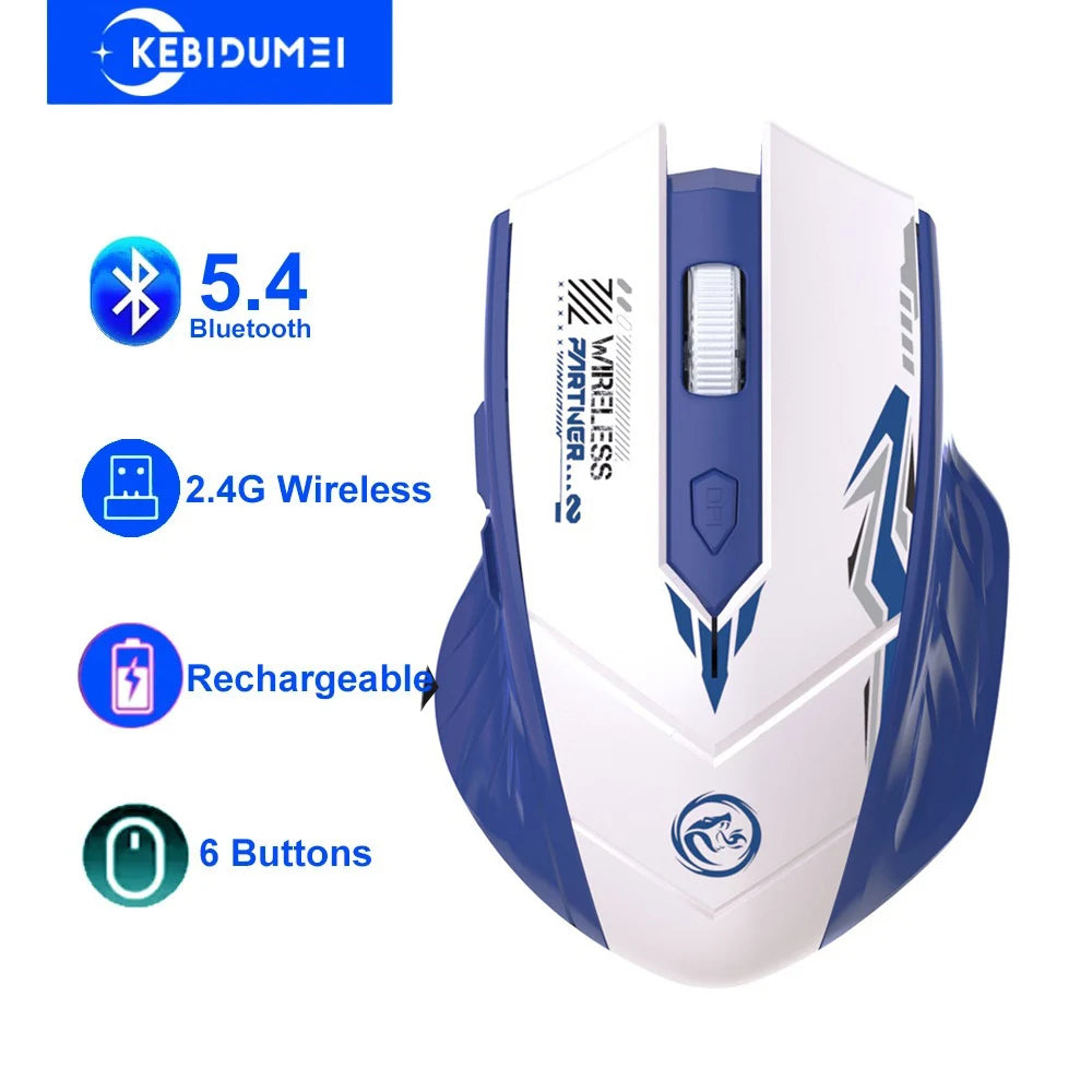 Bluetooth 5.4 Dual-Mode Wireless Mouse | 6 Buttons | Rechargeable | PC & Mac BT5.4 2.4G BL China Mainland | Afrocentric