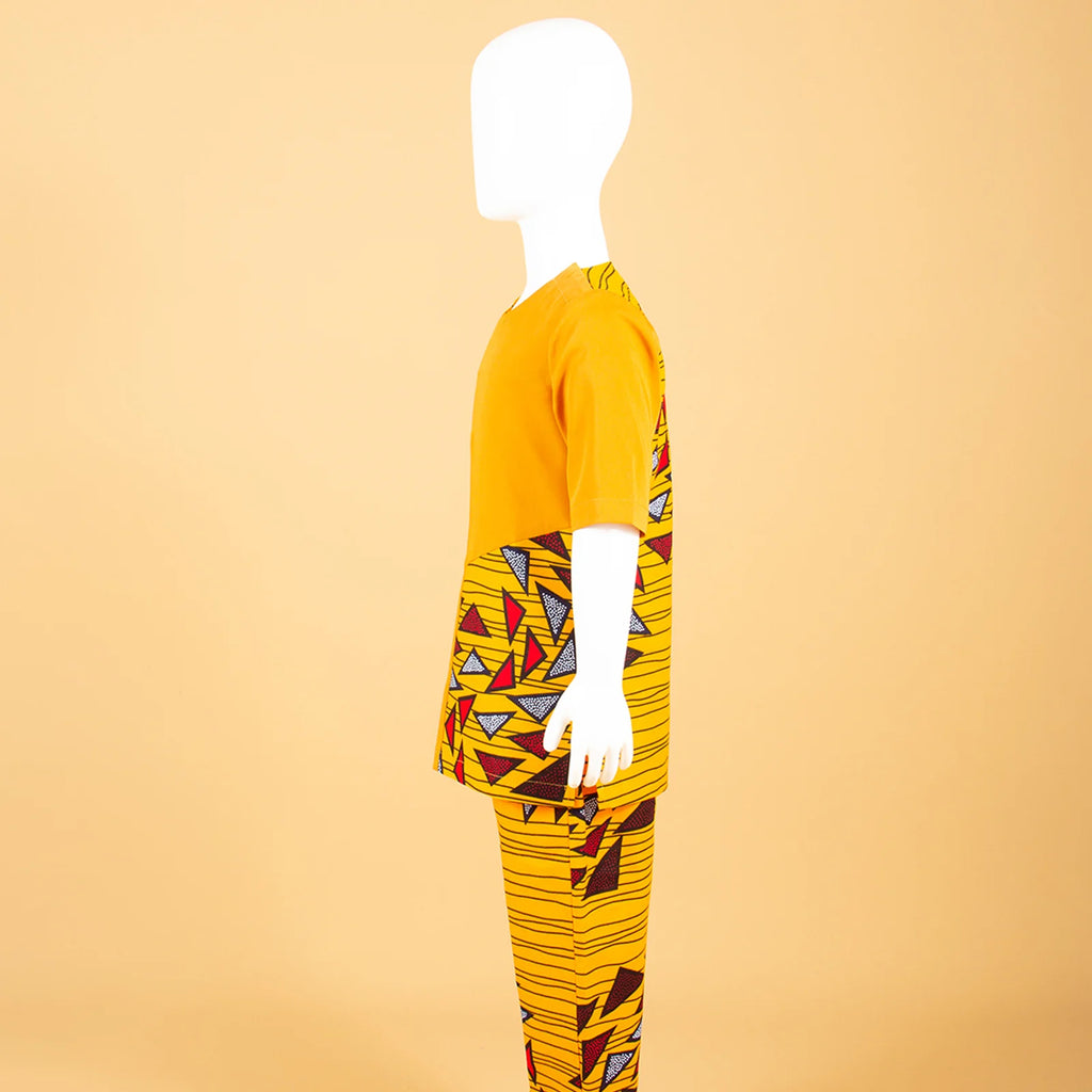 African Clothes for Boys Kid Outfits Dashiki Summer Cotton Ankara Print Top and Pant Sets Bazin Riche Children Outwear Y224017 | Afrocentric