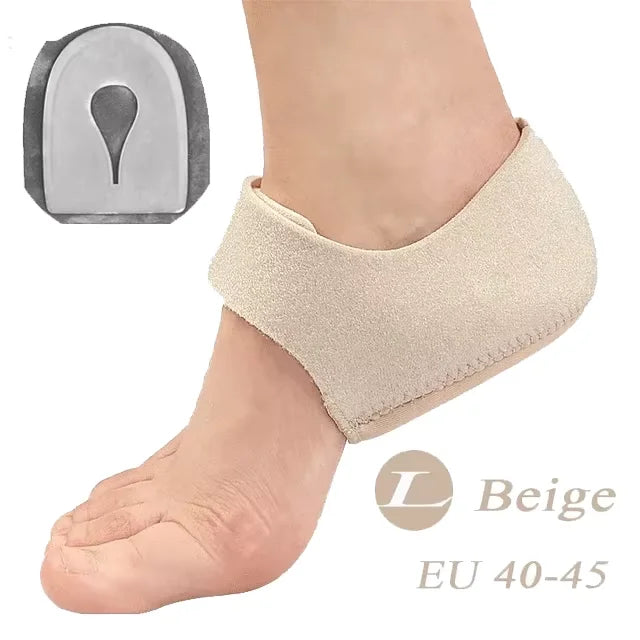 Plantar Fasciitis Heel Spur Support Insoles - U-Shaped Silicone Gel Heel Cups for Pain Relief L for Men Beige China Mainland | Afrocentric