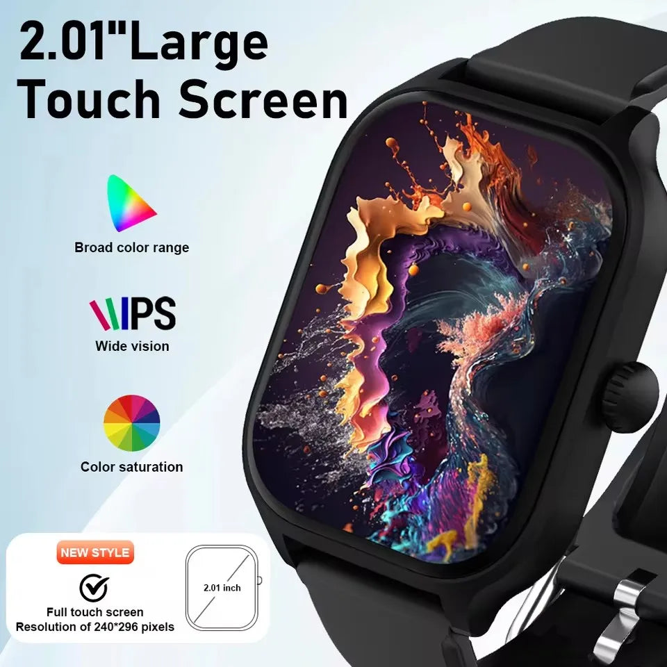Smart Fitness Watch | Bluetooth Call, Heart Rate, Sleep Tracker & 2.01" Display | Afrocentric