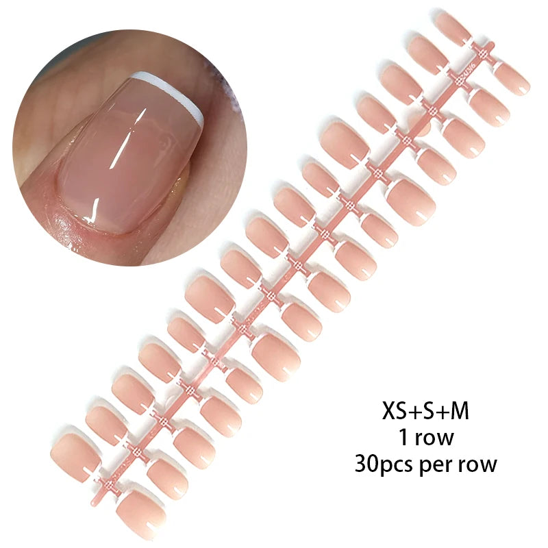 Matte Nude Press-On Nail Set | 30pcs Full Cover False Nails | French & Nude Styles Nude 08 | Afrocentric