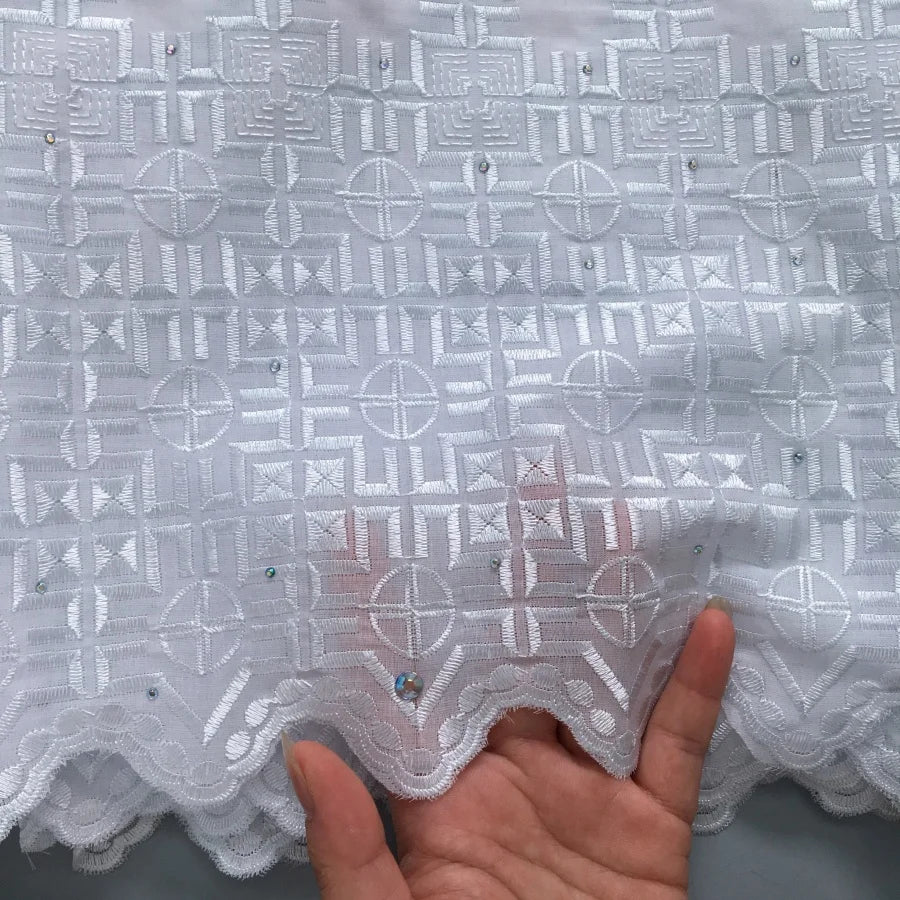 Kalume 2025 African Cotton Lace Fabric Newest Nigerian Swiss Voile Lace Fabric High Quality For Party Sewing Wedding Dress F4384 | Afrocentric