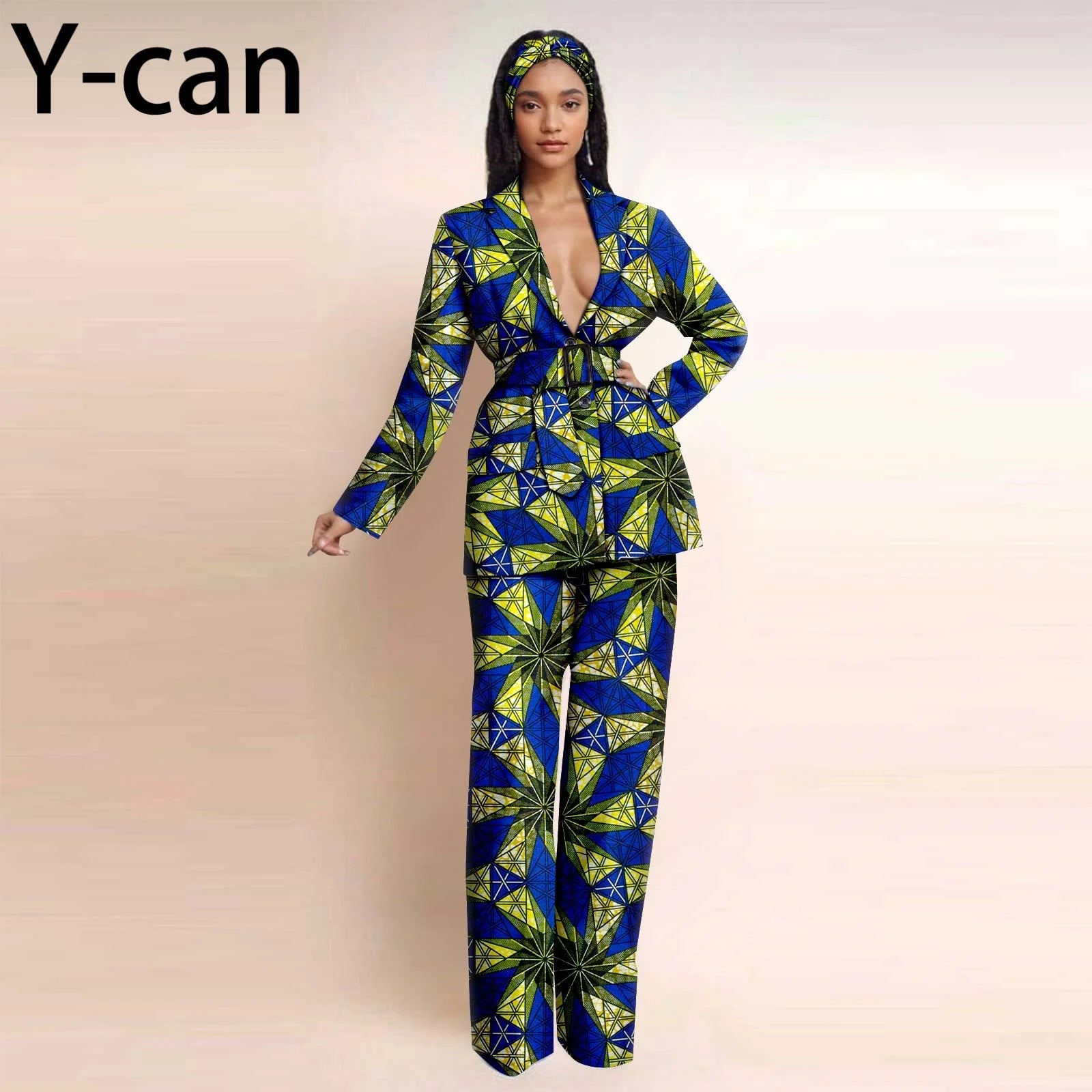 Dashiki Ankara Print African Women Set Traditional Long Sleeve Jacket Coat and Pants 2 Piece Suit Set Office Clothes 2426028 361x | Afrocentric