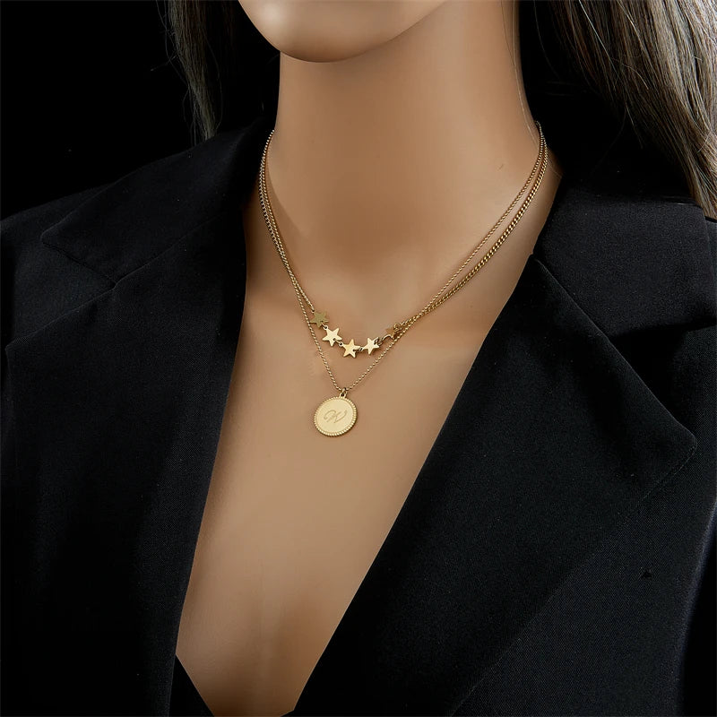Multilayer Coin Pendant Necklace | Layered Chain for Women | Afrocentric