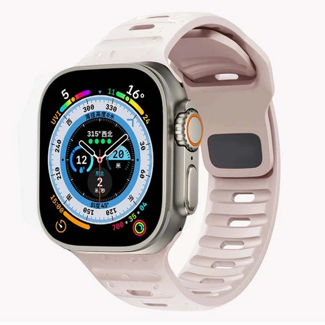Silicone Sport Band for Apple Watch | Soft Rubber Strap for All Series & Ultra pink | Afrocentric