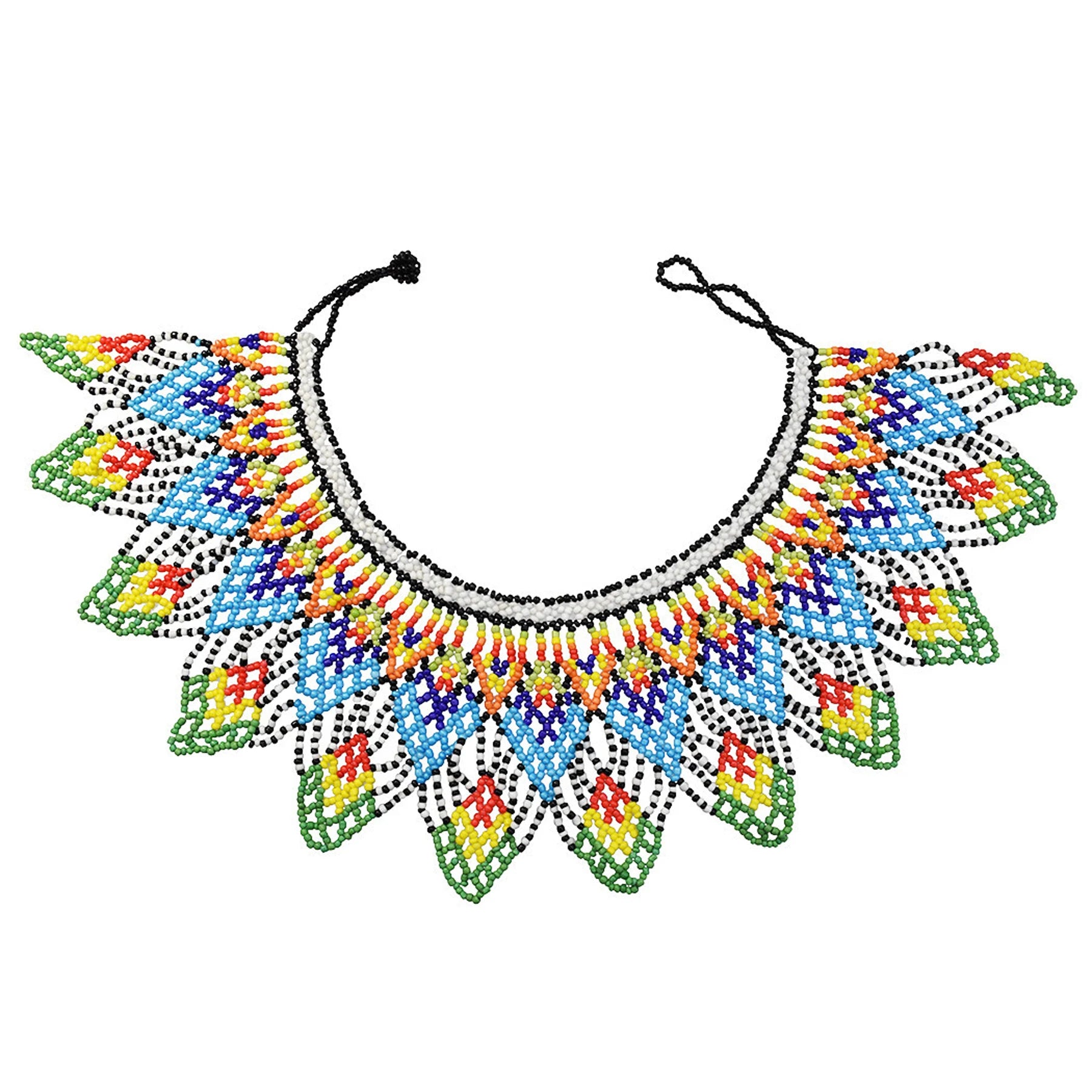 African Tribal Beaded Choker Necklace | Handmade Resin Bib C | Afrocentric
