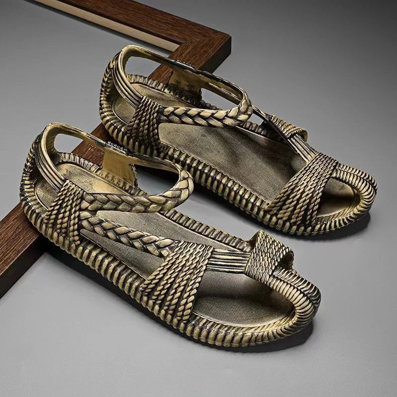 2025 Retro Men's Sports Sandals - Lightweight EVA Open-Toe Cloud Slippers for Beach & Outdoor | Afrocentric