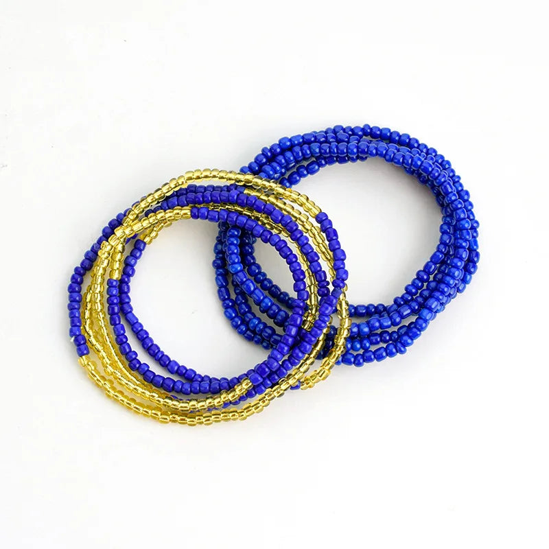 African Belly Bead Waist Chain Set B002-GLB | Afrocentric