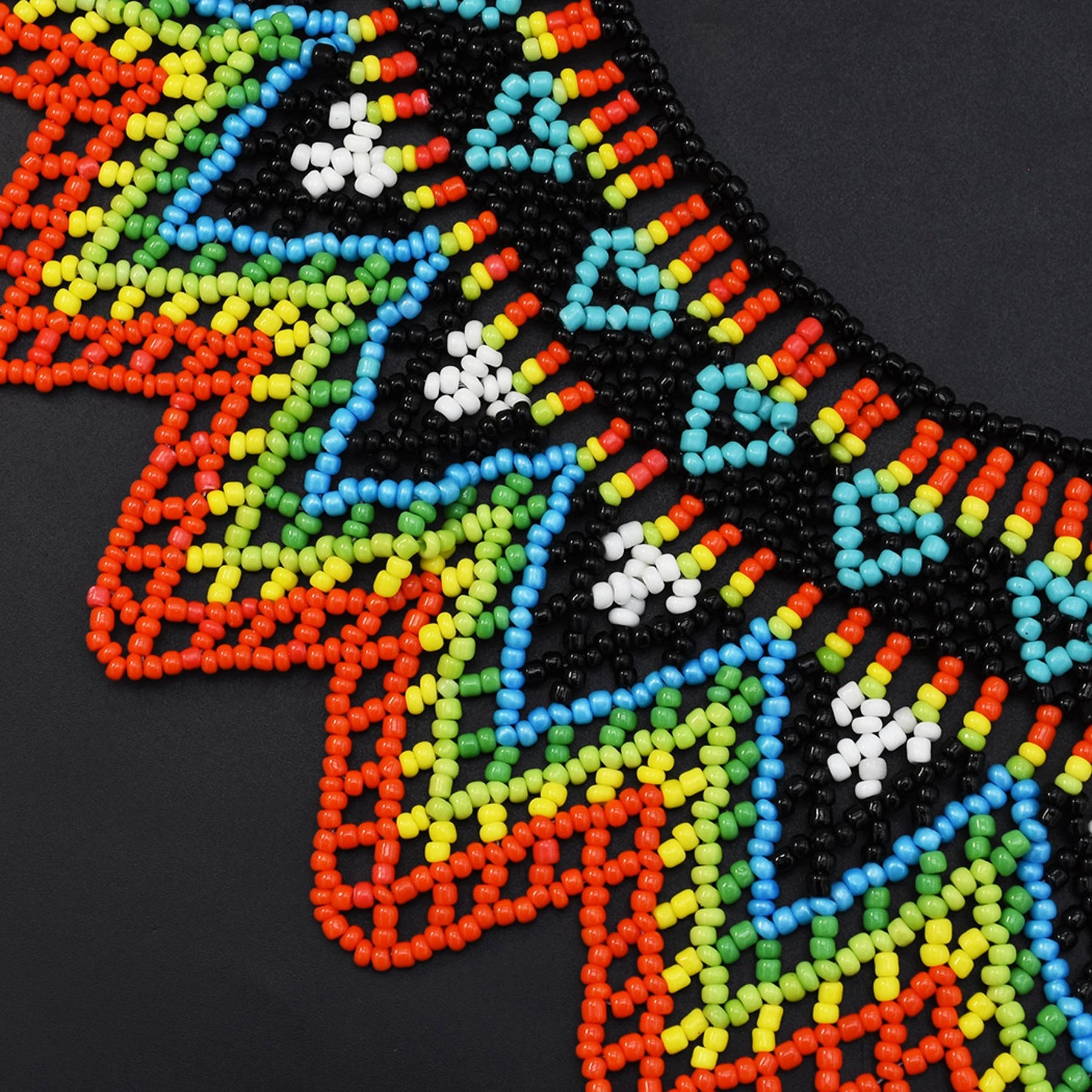 African Tribal Beaded Choker Necklace | Handmade Resin Bib | Afrocentric