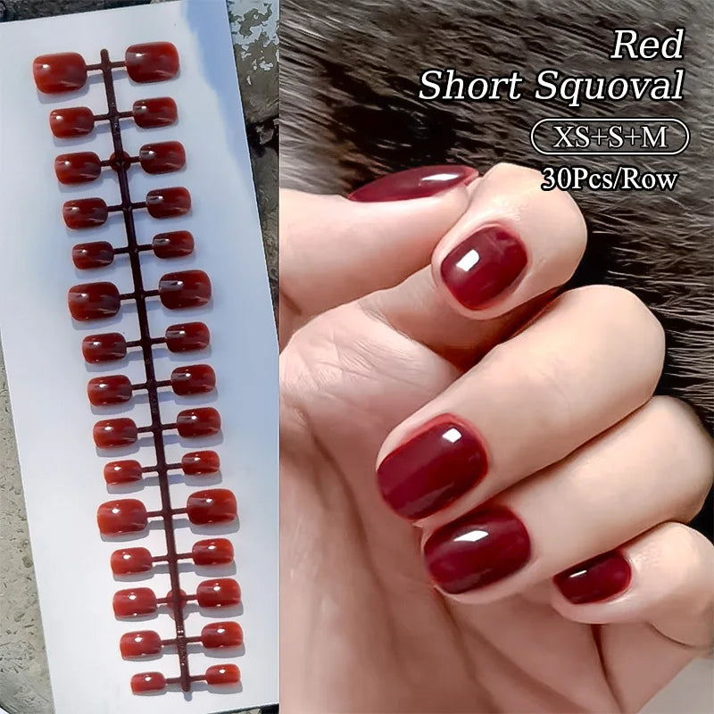Matte Nude Press-On Nail Set | 30pcs Full Cover False Nails | French & Nude Styles 62702-1 | Afrocentric