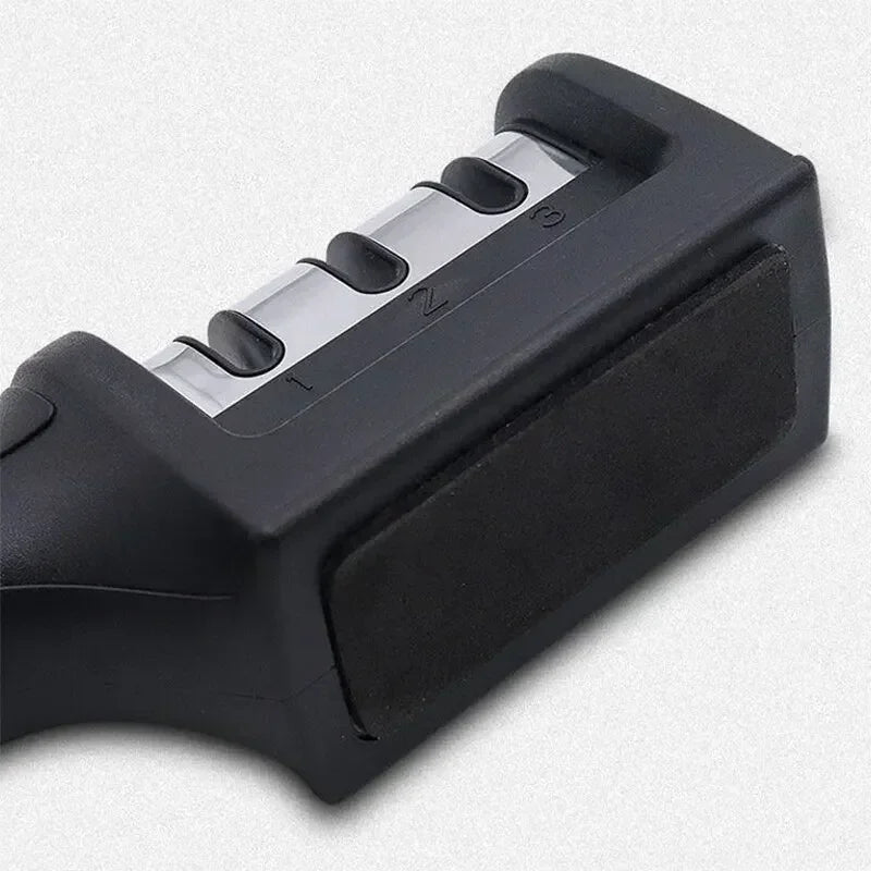 3-Stage Kitchen Knife Sharpener | Ceramic & Stainless Steel Handheld Sharpener | Afrocentric