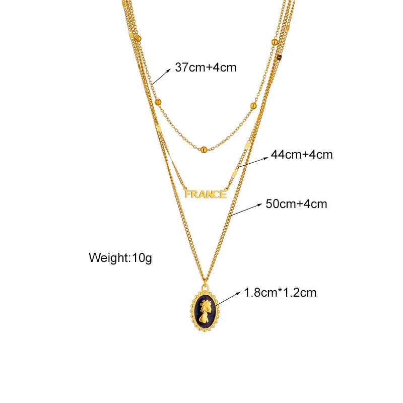 Multilayer Coin Pendant Necklace | Layered Chain for Women | Afrocentric