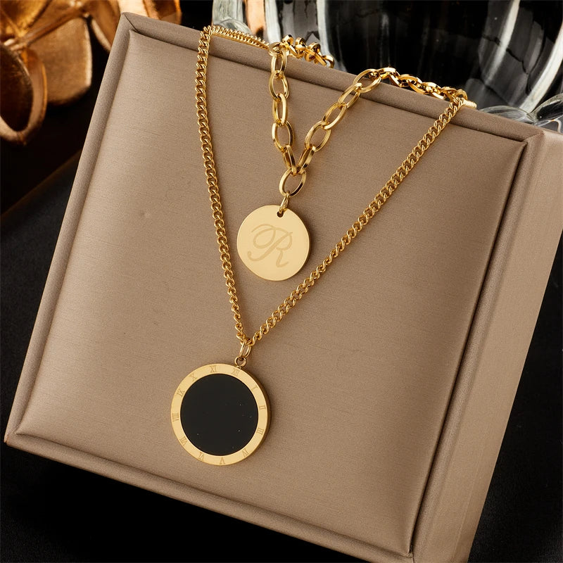 Multilayer Coin Pendant Necklace | Layered Chain for Women | Afrocentric