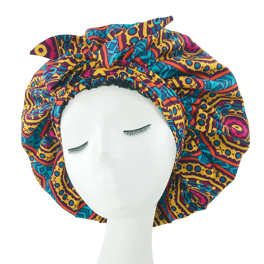 Ankara Print Satin Sleep Bonnet double layer-1 | Afrocentric