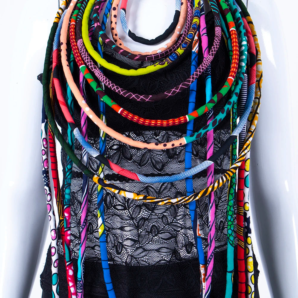 Ankara Wax Print Fabric Necklace | Handmade African Tribal Jewellery | Afrocentric