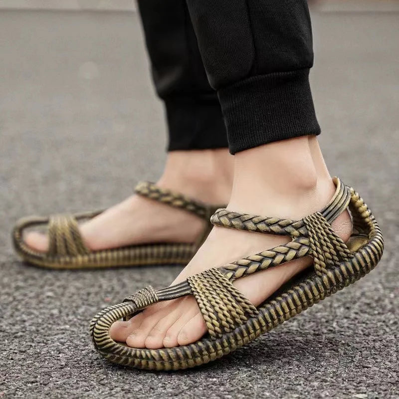 2025 Retro Men's Sports Sandals - Lightweight EVA Open-Toe Cloud Slippers for Beach & Outdoor | Afrocentric
