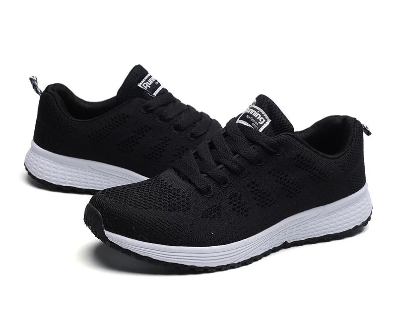 Women Casual Breathable Mesh Flat Sneakers - Lightweight Walking Gym Shoes | Afrocentric