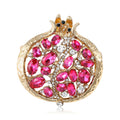 Rhinestone Pomegranate Brooch Pin | Enamel Fruit Brooch for Women Red5214 | Afrocentric