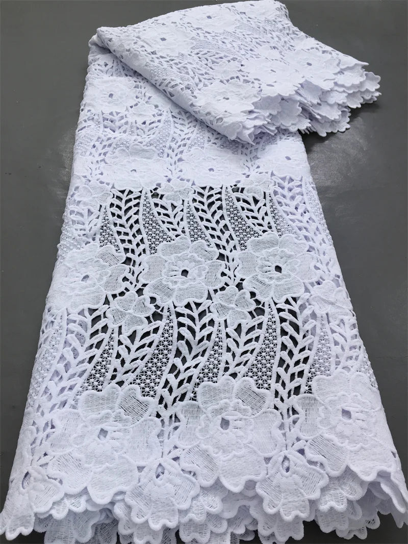 Kalume African Guipure Cord Lace Fabric with Sequins 2025 High Quality Nigerian Lace Fabrics 5 Yards for Wedding Dresses F3610 | Afrocentric