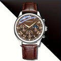 Men's Luxury Quartz Watch | Roman Numeral Dial, Leather Strap & Glow Hands 2pc | Afrocentric