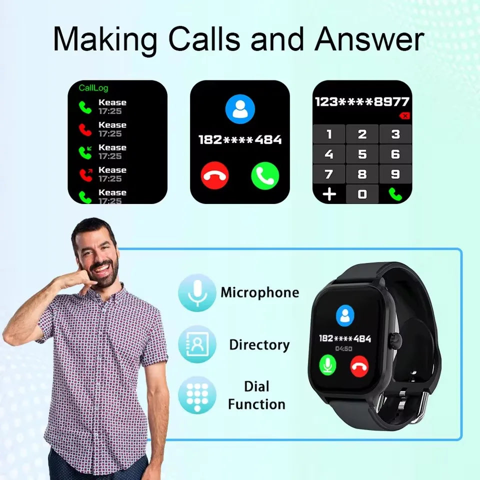 Smart Fitness Watch | Bluetooth Call, Heart Rate, Sleep Tracker & 2.01" Display | Afrocentric