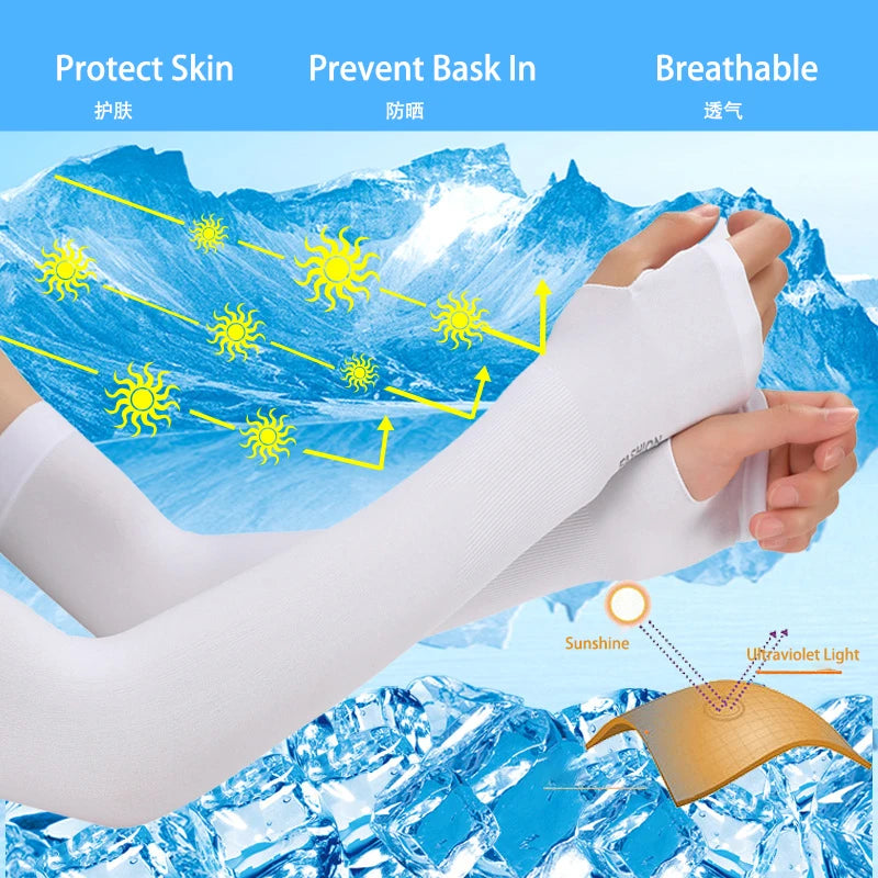 UV Protection Ice Silk Arm Sleeves | Sun Cover for Cycling & Driving | Unisex | Afrocentric