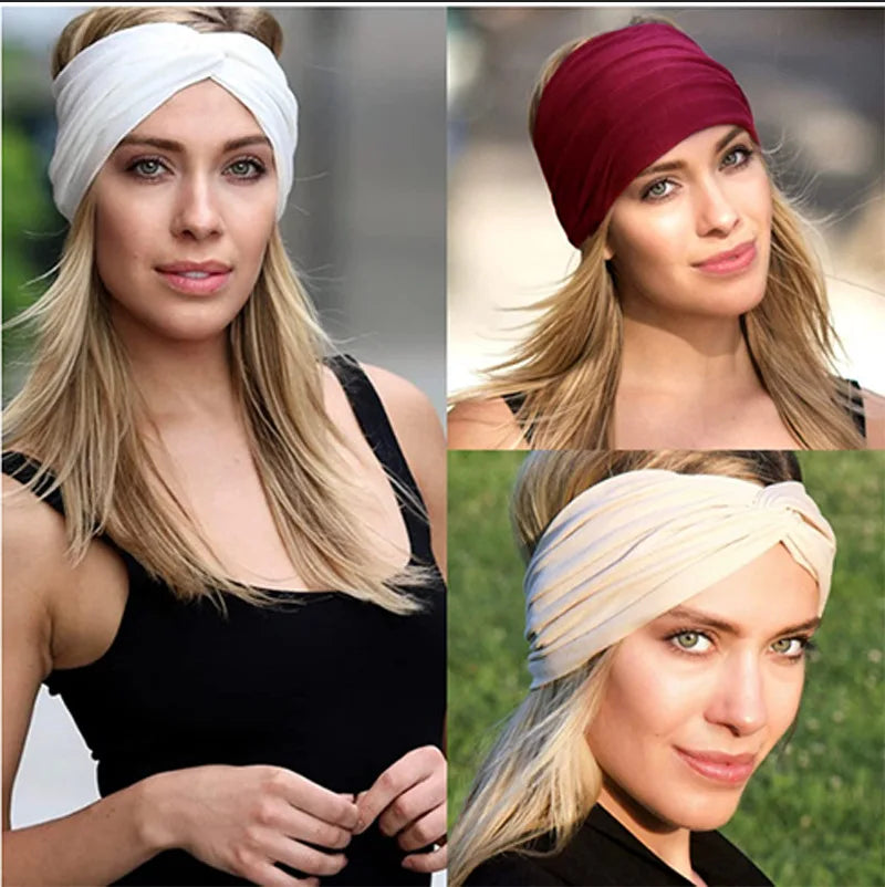 Wide Sports Headband | Elastic Yoga & Workout Hair Band for Women | Afrocentric
