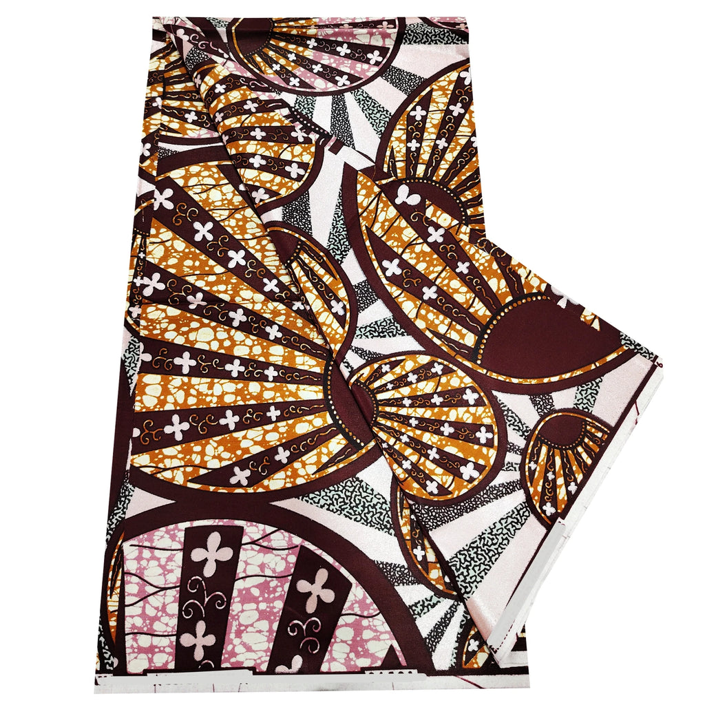 Newest African Grand Golden Wax Print Fabric 100% Cotton Good Quality Ankara Tissu Pagne Flash Gold Print Batik Wax H6-528-2 | Afrocentric