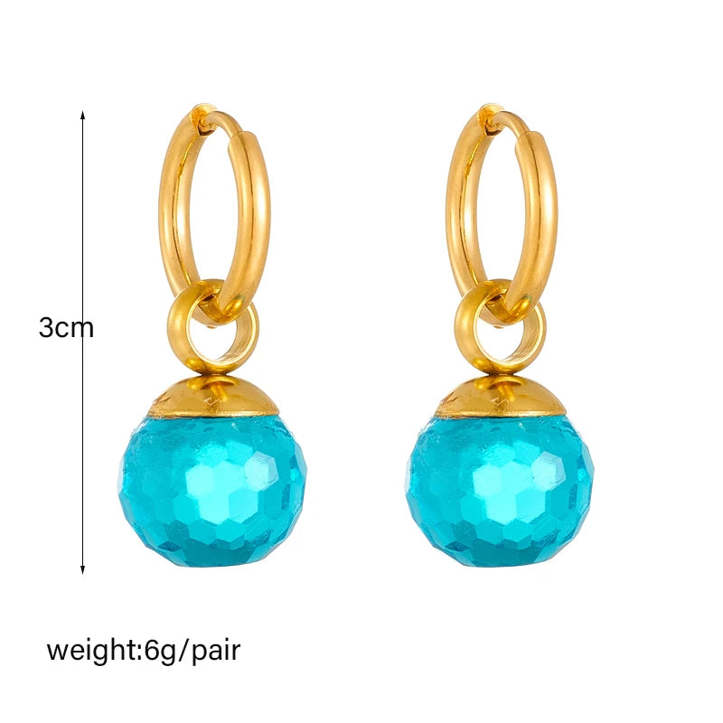 Geometric Crystal Stud Earrings | Stainless Steel Boho Fashion Jewellery | Afrocentric