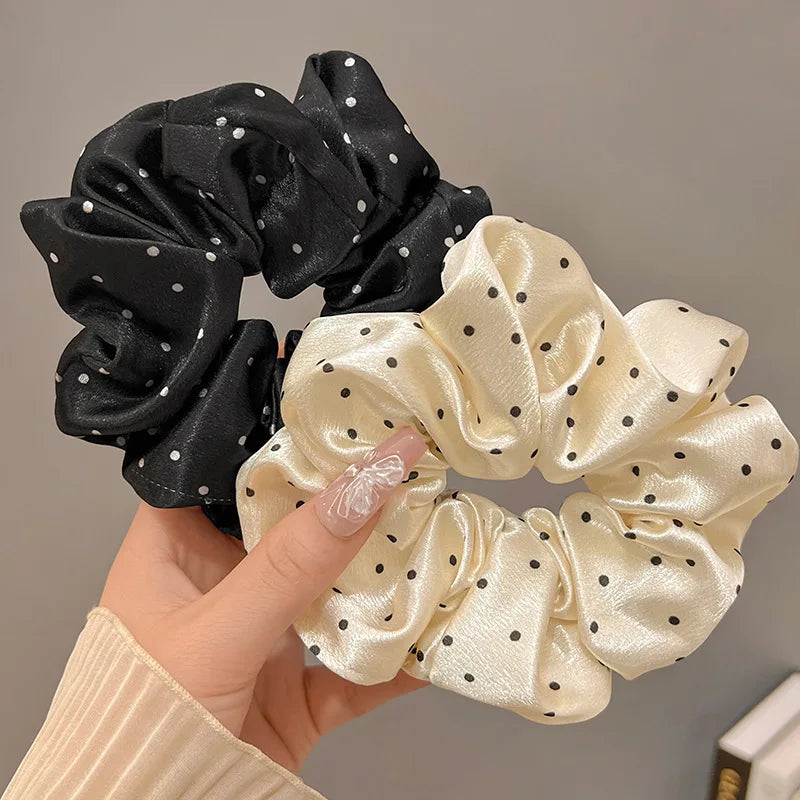 Polka Dot Scrunchie Set | Elastic Hair Ties for Women 2pcs | Afrocentric