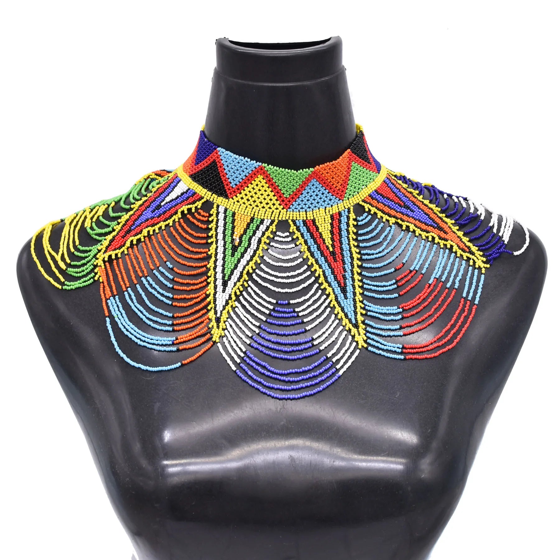 African Zulu Beaded Collar Necklace | Afrocentric