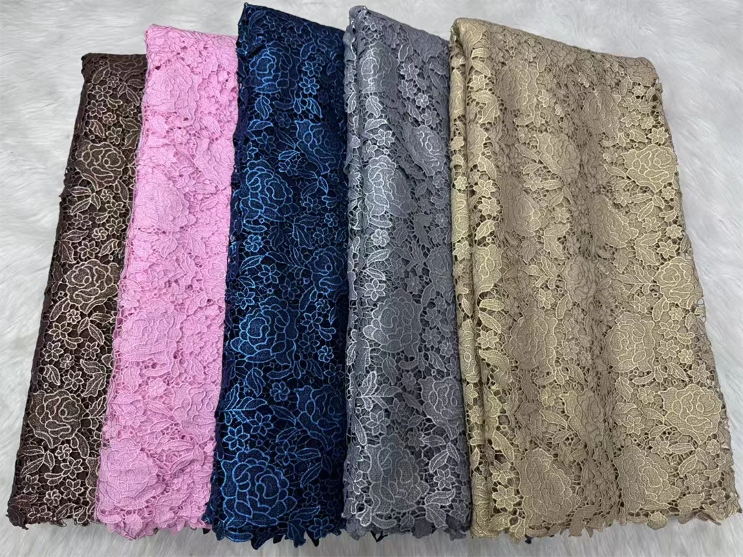 Hot Selling African Guipure Cord Lace High Density Printing Fabric 5Yard Classic Nigerian Style For Wedding Party Garment Making | Afrocentric