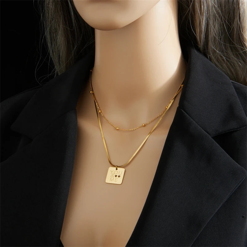 Multilayer Coin Pendant Necklace | Layered Chain for Women | Afrocentric