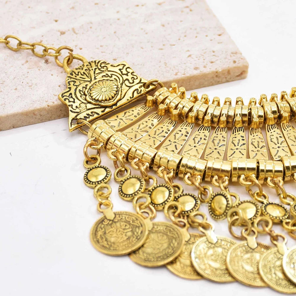 Boho Coin Tassel Choker | Afrocentric