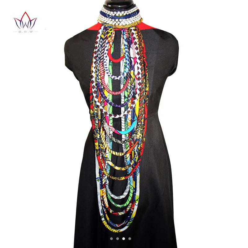 Ankara Wax Print Fabric Necklace | Handmade African Tribal Jewellery | Afrocentric
