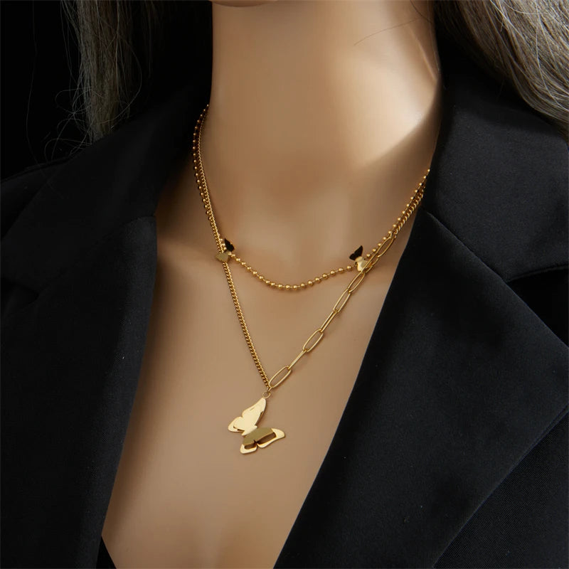 Multilayer Coin Pendant Necklace | Layered Chain for Women | Afrocentric
