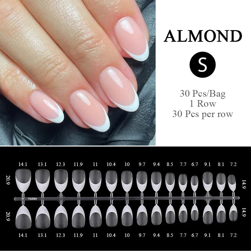 Matte Nude Press-On Nail Set | 30pcs Full Cover False Nails | French & Nude Styles French 04 | Afrocentric