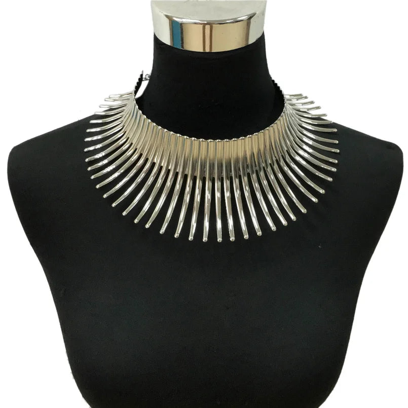 African Geometric Collar Necklace | Bold Statement Torque for Women | Afrocentric