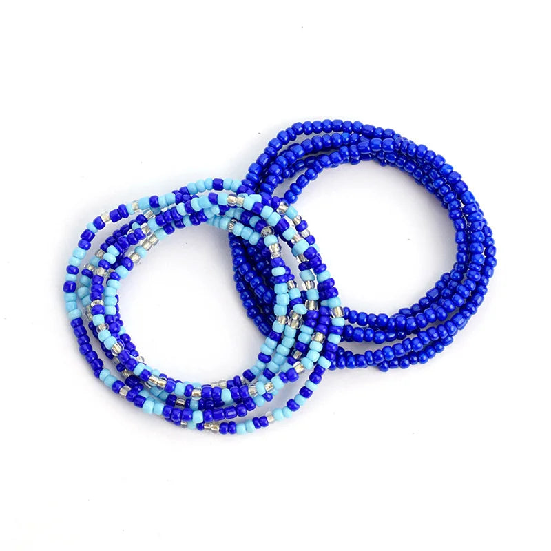 African Belly Bead Waist Chain Set B002-BLBL | Afrocentric