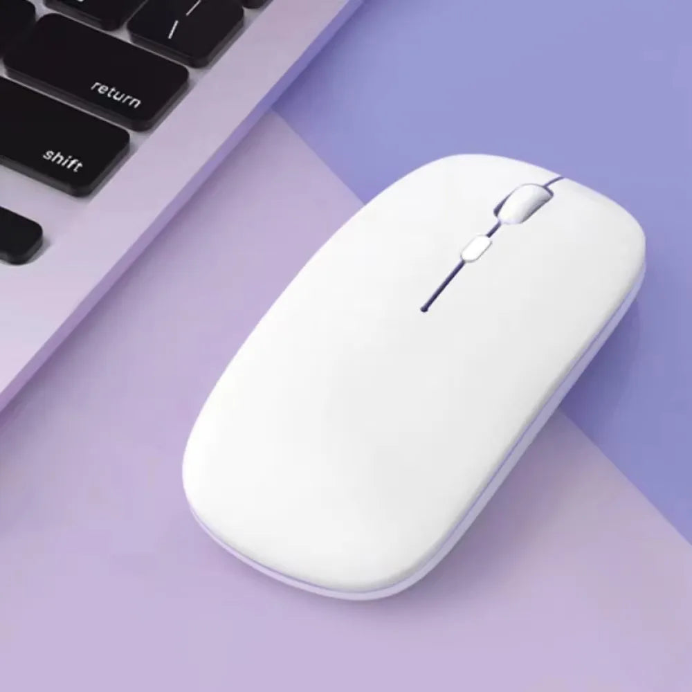 Silent Bluetooth Mouse | Wireless Noiseless Optical Mouse for Laptop & iPad matte white | Afrocentric
