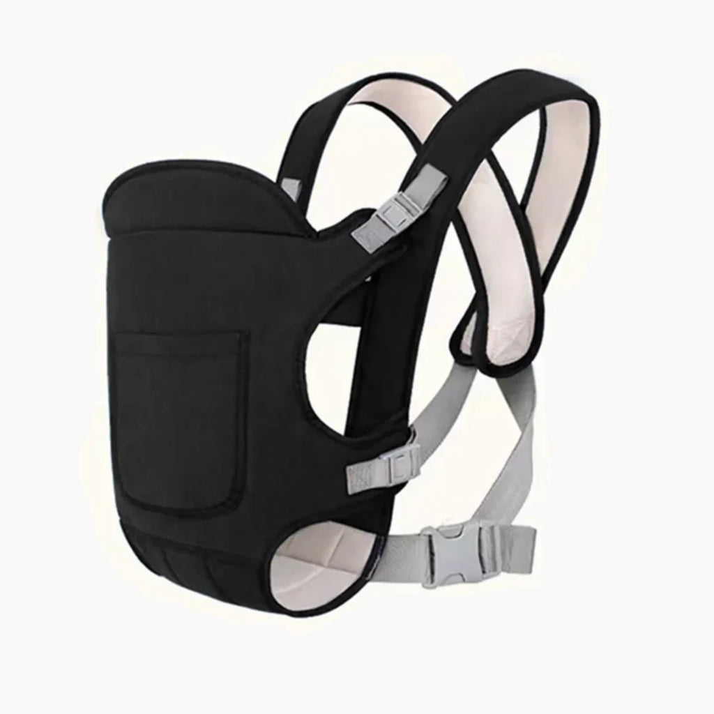 4-in-1 Ergonomic Baby Carrier Backpack - Breathable Infant Sling with Hipseat & Waist Belt Black | Afrocentric