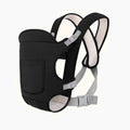 4-in-1 Ergonomic Baby Carrier Backpack - Breathable Infant Sling with Hipseat & Waist Belt Black | Afrocentric