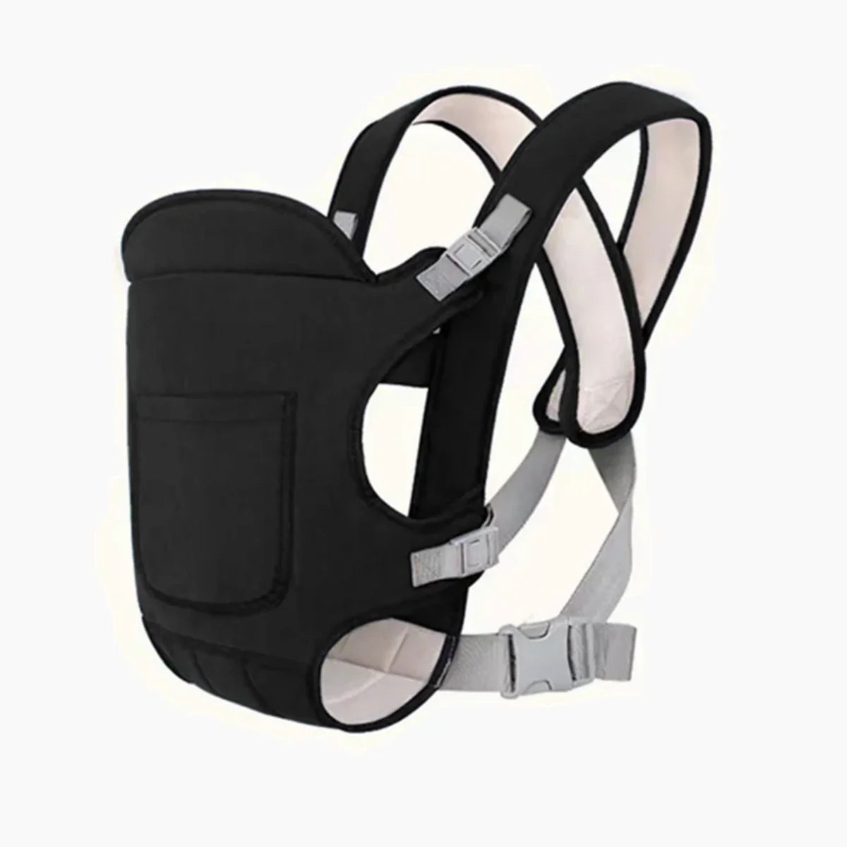4-in-1 Ergonomic Baby Carrier Backpack - Breathable Infant Sling with Hipseat & Waist Belt Black | Afrocentric