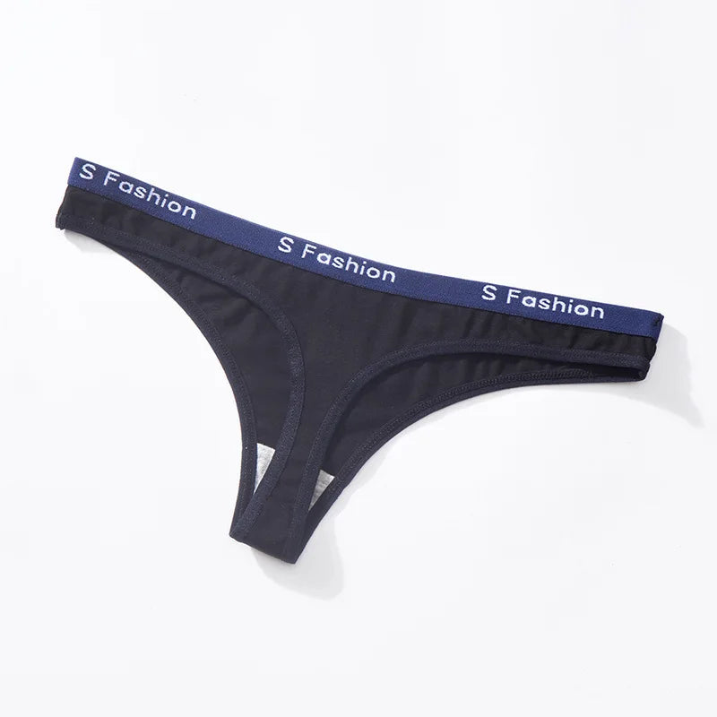 Women's Low-Waist Cotton Thong Panties | Soft & Comfortable | M–XL BK | Afrocentric