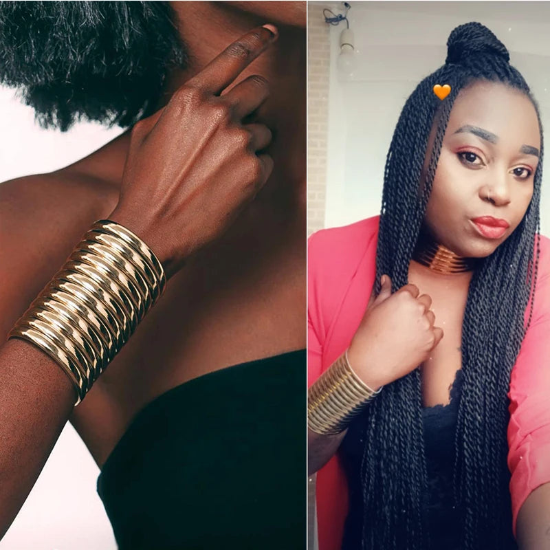 African Geometric Collar Necklace | Bold Statement Torque for Women | Afrocentric