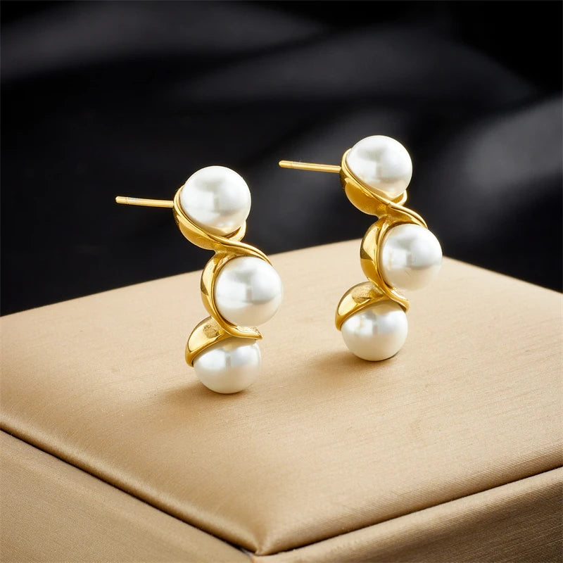 Geometric Crystal Stud Earrings | Stainless Steel Boho Fashion Jewellery E4963 | Afrocentric