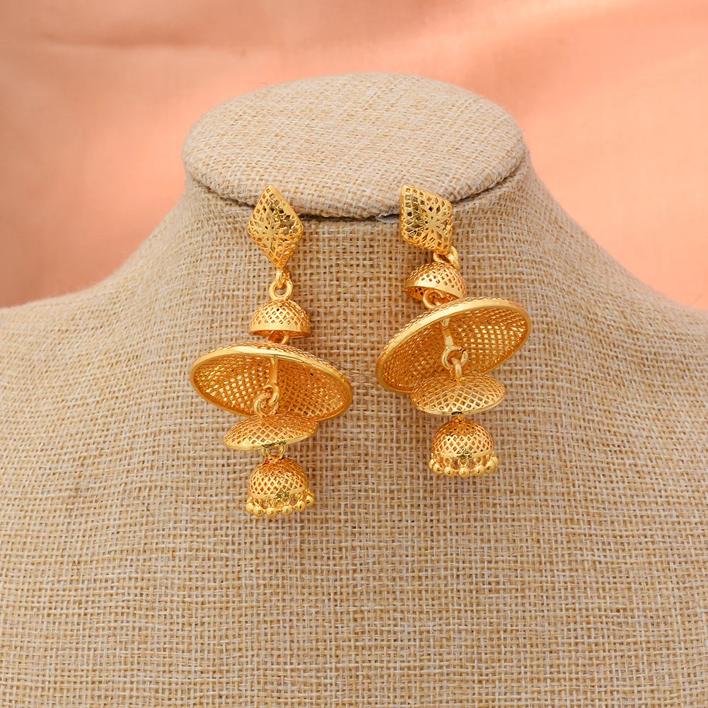 African Gold Coin Drop Earrings | Afrocentric