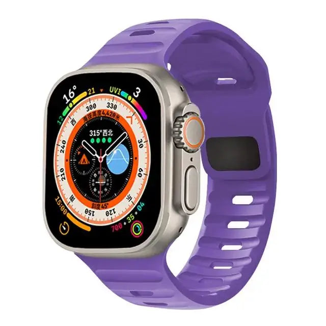 Silicone Sport Band for Apple Watch | Soft Rubber Strap for All Series & Ultra Purple | Afrocentric